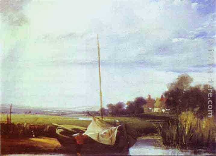 River Scene in France painting - Richard Parkes Bonington River Scene in France art painting